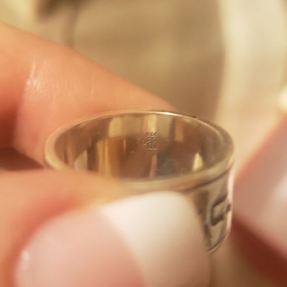 James Avery Silver Ring with Black Engraving - Picture 2 of 4